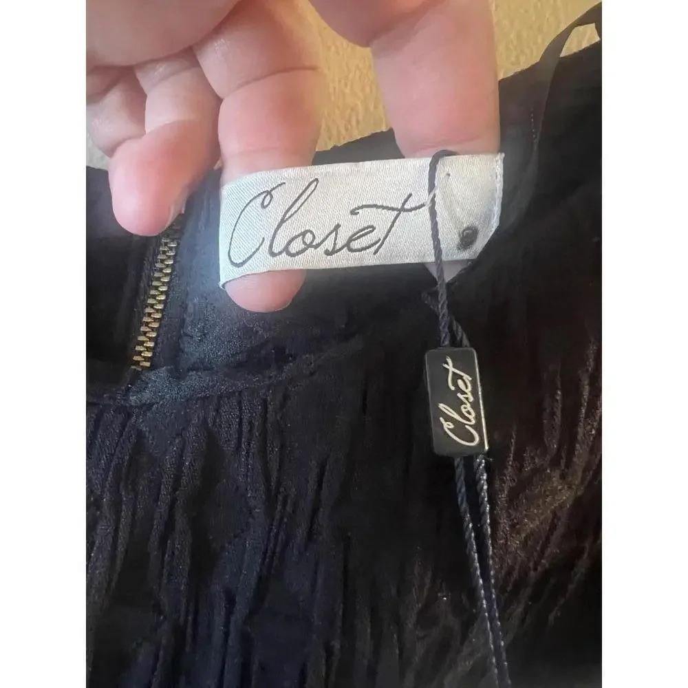 Black Textured Stretchy Sleeveless Dress by Closet New with Tags Size XS